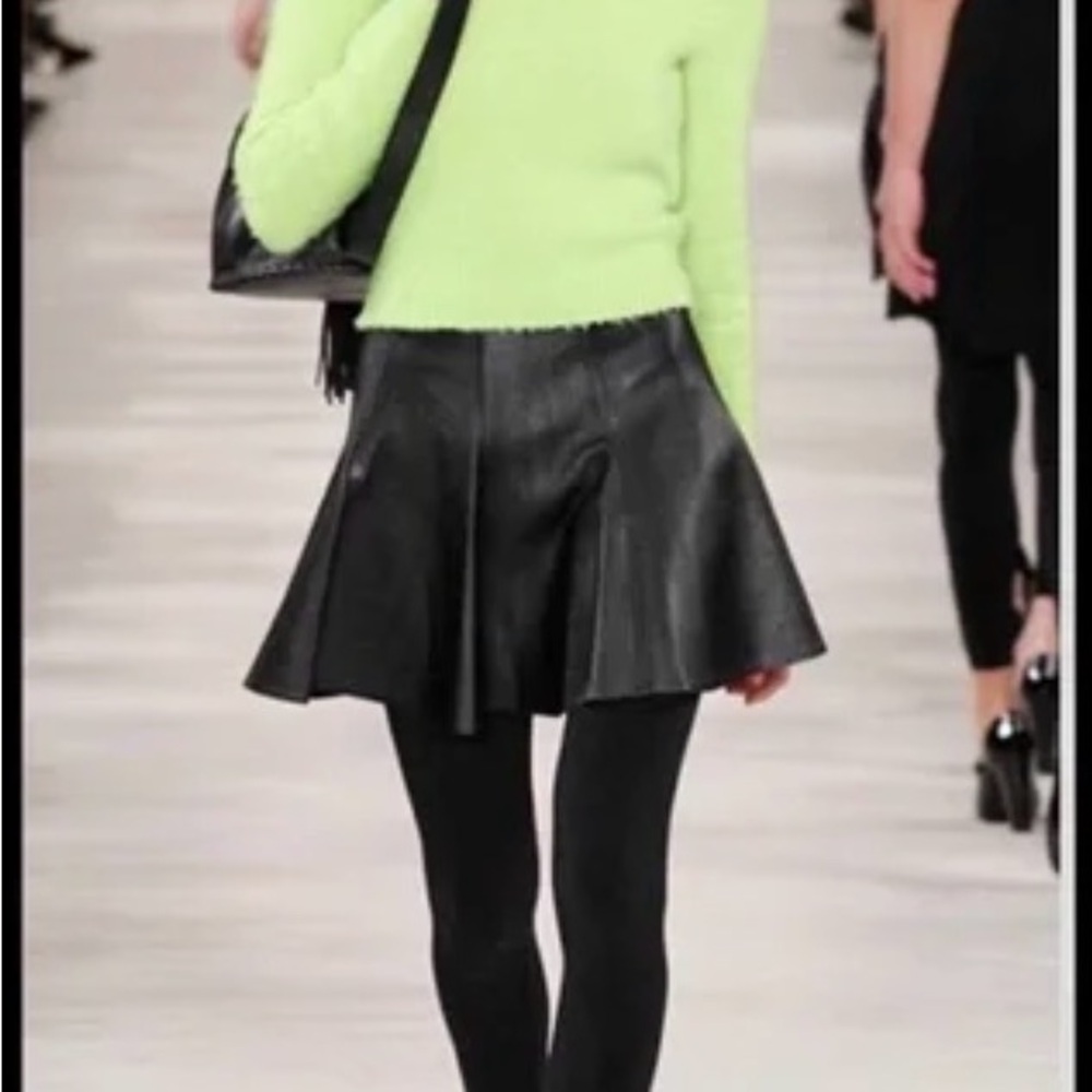 Polo by Ralph Lauren Lambskin Flared Mini Skirt